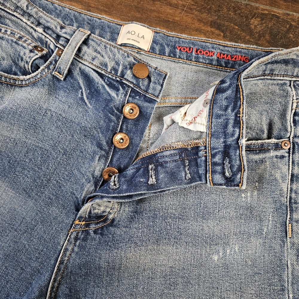 Alice + Olivia Amazing High Rise Girlfriend Slim Best Intentions Jeans Size 28 - Picture 3 of 13